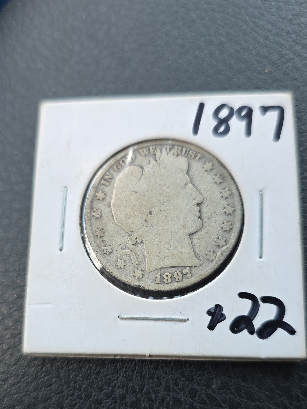 1897 Barber Liberty Head Silver Coin - Silver Tone
